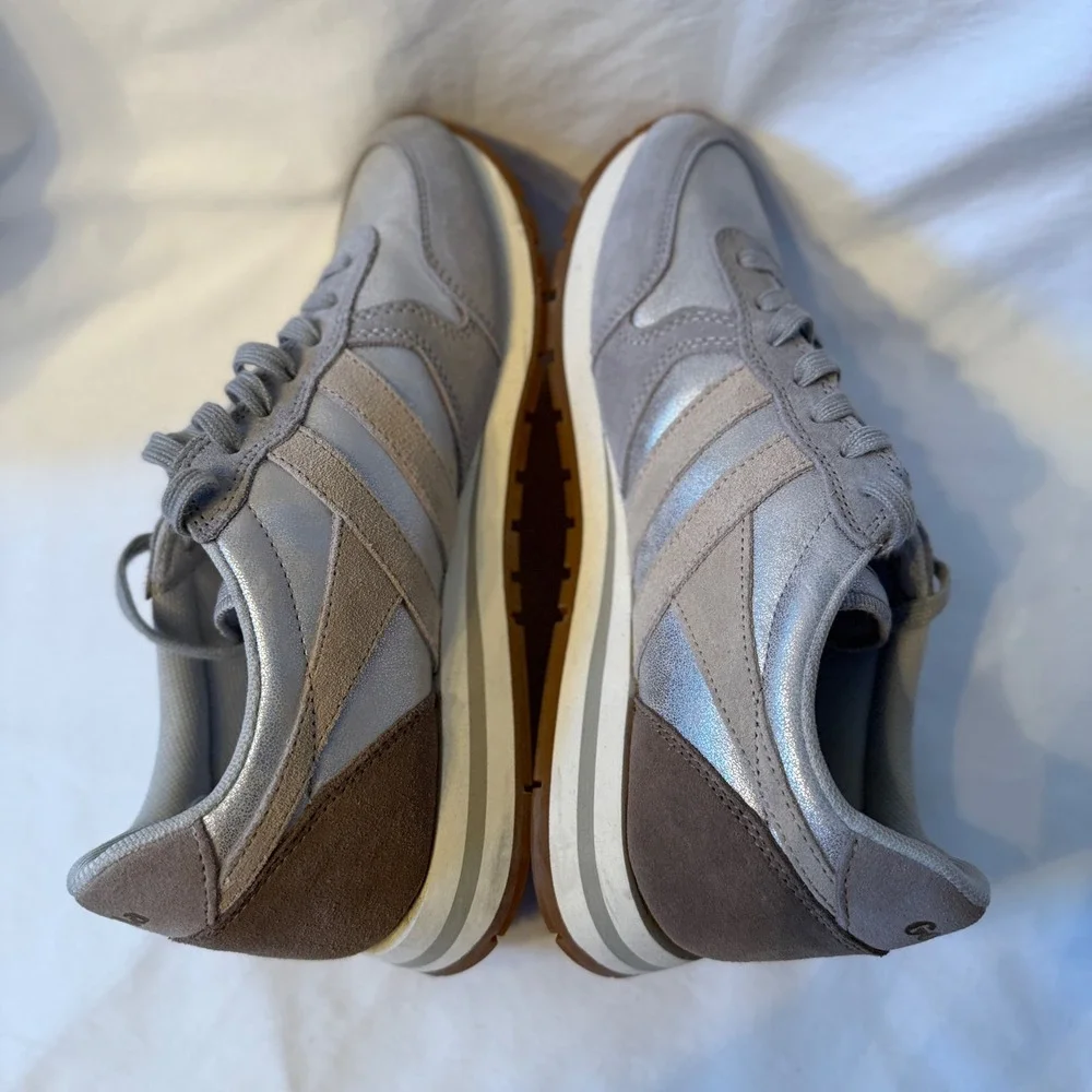 Gola Daytona Blaze Silver Grey Metallic Sneakers CLB338 Womens Size 8